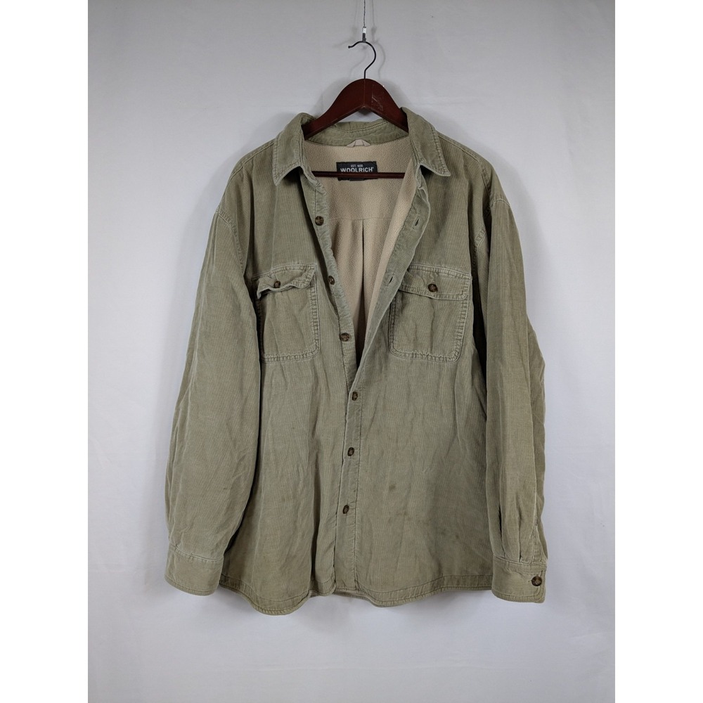 VTG Woolrich Corduroy Jacket Mens XL Sherpa Fleece Lined Shacket Chore 3059